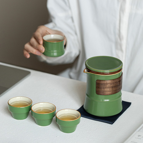 幾歡端午旅行茶具套裝陶瓷快客杯一壺四杯家用戶外可攜式功夫茶具 幾歡端午旅行茶具套裝陶瓷快客杯一壺四杯家用戶外可攜式功夫茶具