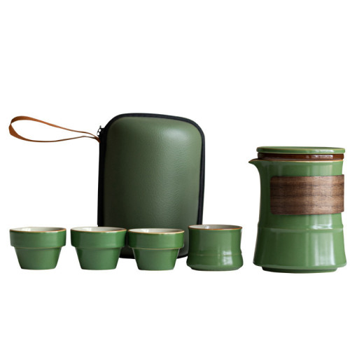 幾歡端午旅行茶具套裝陶瓷快客杯一壺四杯家用戶外可攜式功夫茶具 幾歡端午旅行茶具套裝陶瓷快客杯一壺四杯家用戶外可攜式功夫茶具