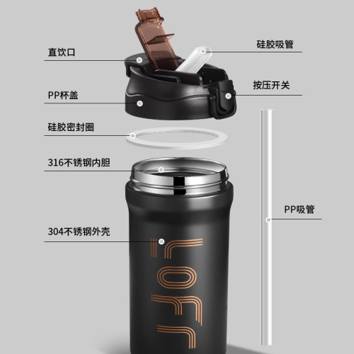 美式保溫杯高顔值可攜式新款簡約咖啡杯便捷316隨手不鏽鋼彈蓋水杯 美式保溫杯高顔值可攜式新款簡約咖啡杯便捷316隨手不鏽鋼彈蓋水杯