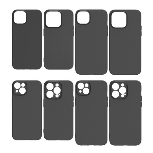 蘋果15手機殼磨砂適用iPhone14Promax黑色矽膠保護套素材加厚
