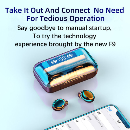 熱款 F9-36笑臉藍牙耳機雙耳入耳TWS電量顯示觸控5.1