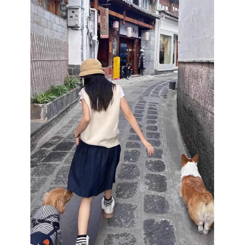 日系學院風松緊腰半裙女新款高腰中裙百搭繖裙大碼顯瘦a字裙短裙