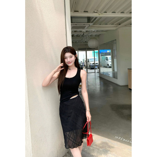 斜裁格紋半身裙顯瘦設計高級感小衆款25夏季韓chic