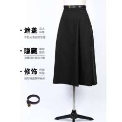 繖裙半身裙女法式赫本風高腰黑色半裙西裝a字遮胯長裙春夏高級感
