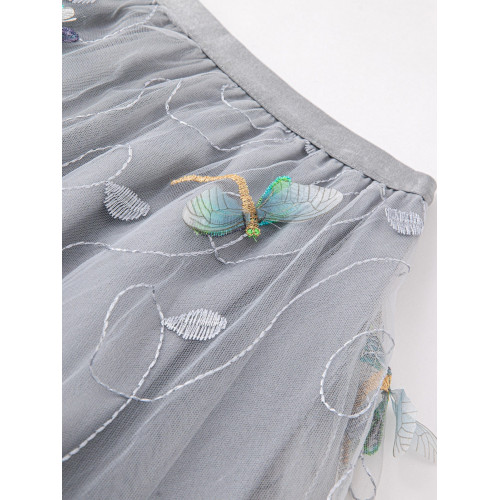 拉夏貝爾2025秋季季高級感網紗刺綉裙精緻絕美優雅高腰顯瘦半身裙 拉夏貝爾2025秋季季高級感網紗刺綉裙精緻絕美優雅高腰顯瘦半身裙