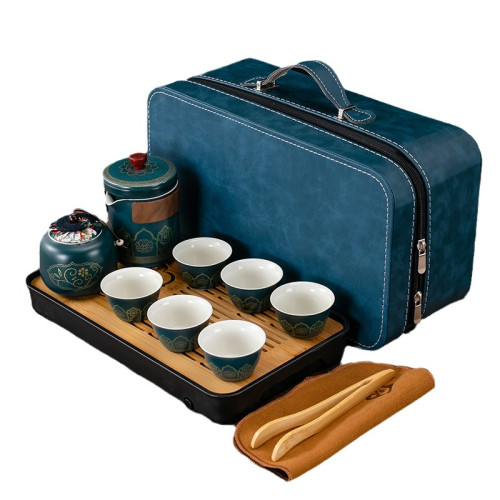 現代簡約一壺三杯戶外泡茶可攜式旅行茶具套裝收納商務禮品快客杯 現代簡約一壺三杯戶外泡茶可攜式旅行茶具套裝收納商務禮品快客杯