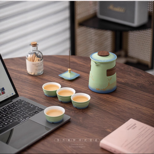 故宮文創快客杯粗陶瓷一壺四杯旅遊套裝戶外露營可攜式泡茶旅行茶具 故宮文創快客杯粗陶瓷一壺四杯旅遊套裝戶外露營可攜式泡茶旅行茶具