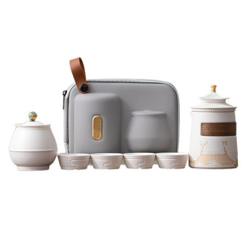 故宮文創快客杯粗陶瓷一壺四杯旅遊套裝戶外露營可攜式泡茶旅行茶具 故宮文創快客杯粗陶瓷一壺四杯旅遊套裝戶外露營可攜式泡茶旅行茶具