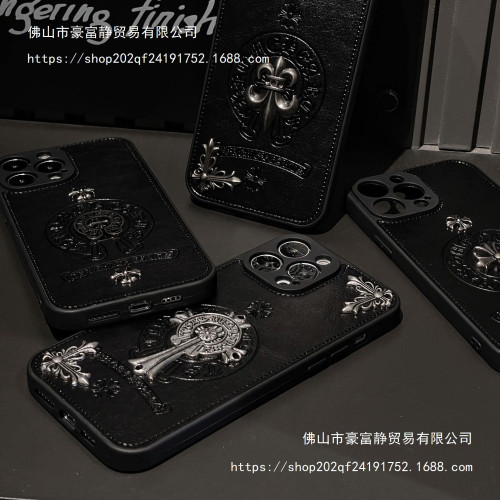 潮牌克心羅皮質適用蘋果14Promax手機殼13金屬支架iPhone15個性12 潮牌克心羅皮質適用蘋果14Promax手機殼13金屬支架iPhone15個性12