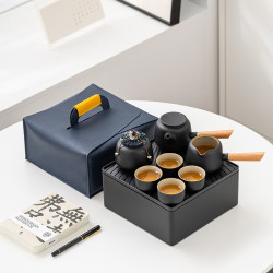 可攜式旅行茶具家用小套裝隨身戶外露營功夫茶具車用泡茶壺手提裝