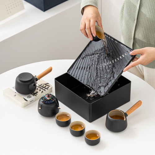 可攜式旅行茶具家用小套裝隨身戶外露營功夫茶具車用泡茶壺手提裝 可攜式旅行茶具家用小套裝隨身戶外露營功夫茶具車用泡茶壺手提裝