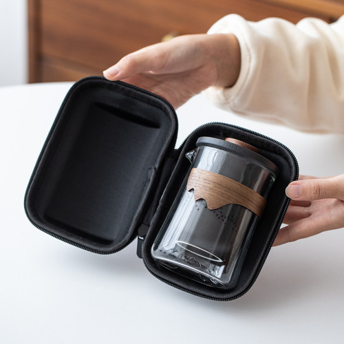 玻璃六杯旅行茶具可攜式快客杯個人隨身包套裝戶外功夫茶杯泡茶壺 玻璃六杯旅行茶具可攜式快客杯個人隨身包套裝戶外功夫茶杯泡茶壺