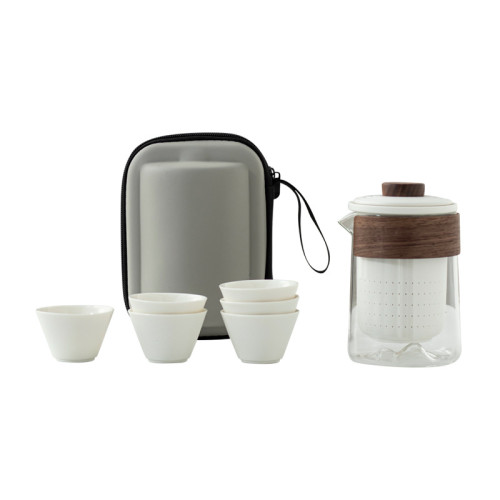 玻璃六杯旅行茶具可攜式快客杯個人隨身包套裝戶外功夫茶杯泡茶壺 玻璃六杯旅行茶具可攜式快客杯個人隨身包套裝戶外功夫茶杯泡茶壺