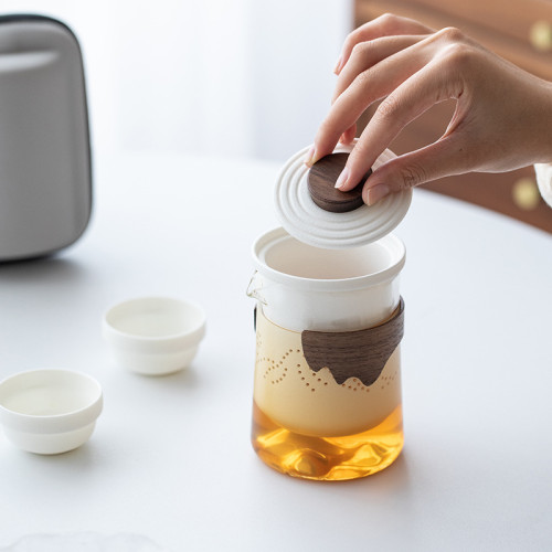 高檔旅行茶具套裝中秋商務禮品玻璃戶外一壺三杯玉瓷快客杯泡茶壺 高檔旅行茶具套裝中秋商務禮品玻璃戶外一壺三杯玉瓷快客杯泡茶壺