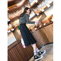 黑色半身裙女夏季中長款高腰遮胯遮肚子顯瘦百搭法式有口袋a字裙