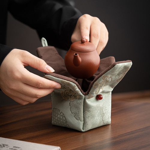 織錦茶杯收納小布袋主人杯收納可攜式茶杯袋收納包功夫旅行茶具配件 織錦茶杯收納小布袋主人杯收納可攜式茶杯袋收納包功夫旅行茶具配件