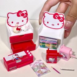 仿真迷你卡通KT多功能書架桌面置物架微縮模型 娃屋擺設拍攝道具