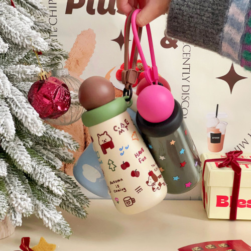 高顔值不鏽鋼卡通保溫杯迷你可攜式隨手杯女學生聖誕小巧伴手禮水杯