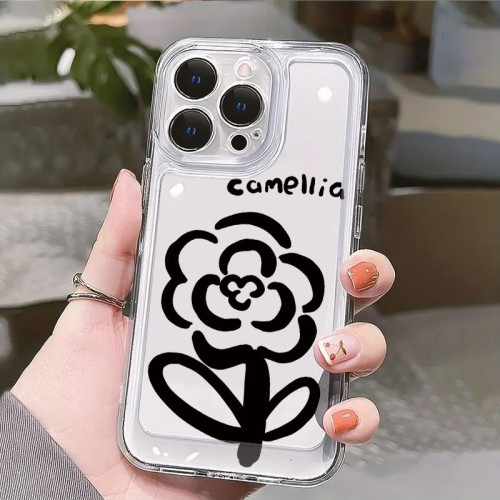 花朵適用於蘋果15promax14plus手機殼iphone13小香風12軟套11