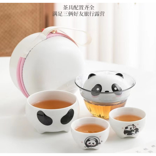 熊貓旅行茶具套裝可攜式快客杯戶外露營隨身茶壺茶杯成都紀念品 熊貓旅行茶具套裝可攜式快客杯戶外露營隨身茶壺茶杯成都紀念品