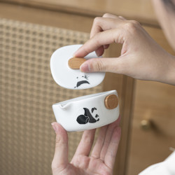 熊貓旅行茶具 可攜式快客杯 一壺三杯快客杯陶瓷功夫茶具商務禮品