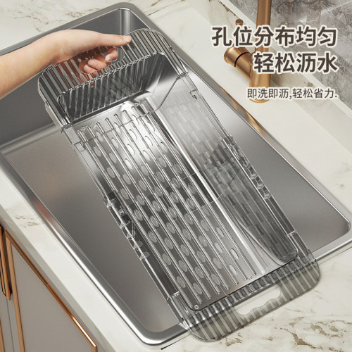 廚房伸縮瀝水架洗菜盆瀝水籃家用水槽瀝水筐水池菜籃子洗菜池神器