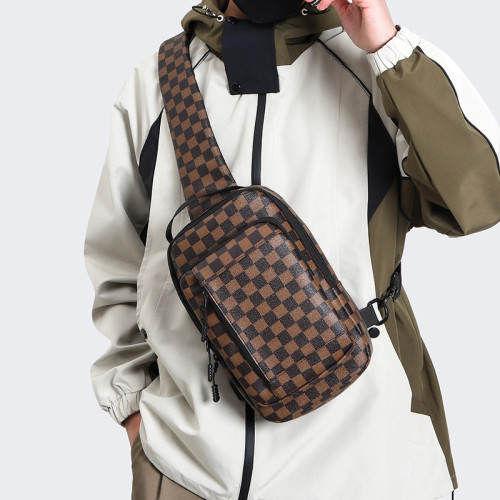 男士胸包高級感斜後背包多功能pu單肩包男戶外旅行大容量收納包 男士胸包高級感斜後背包多功能pu單肩包男戶外旅行大容量收納包