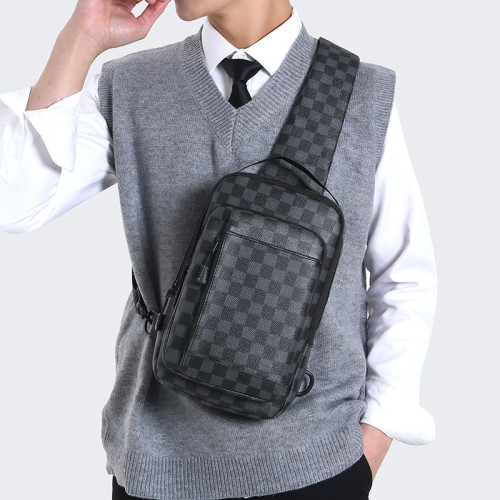 男士胸包高級感斜後背包多功能pu單肩包男戶外旅行大容量收納包 男士胸包高級感斜後背包多功能pu單肩包男戶外旅行大容量收納包