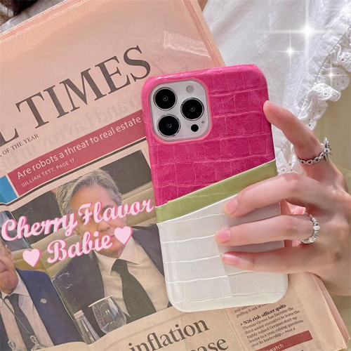 適用鱷魚紋蘋果15promax插卡手機殼iPhone13皮質11高級12女14防摔 適用鱷魚紋蘋果15promax插卡手機殼iPhone13皮質11高級12女14防摔