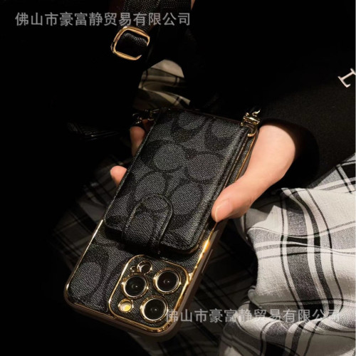 新款斜背翻蓋手機殼適用於iPhone15promax可插卡皮質全包14/13pro 新款斜背翻蓋手機殼適用於iPhone15promax可插卡皮質全包14/13pro