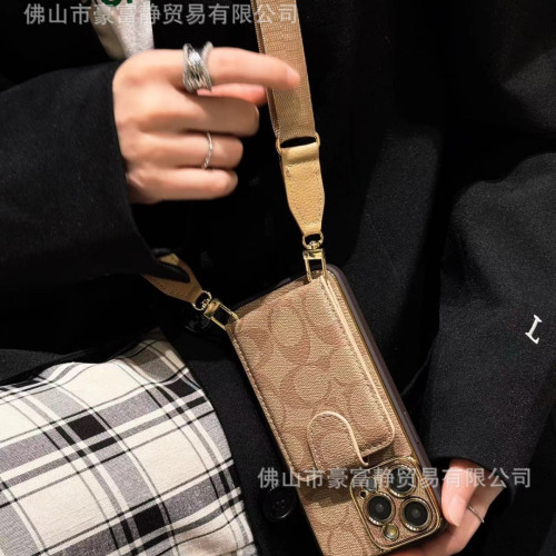 新款斜背翻蓋手機殼適用於iPhone15promax可插卡皮質全包14/13pro 新款斜背翻蓋手機殼適用於iPhone15promax可插卡皮質全包14/13pro