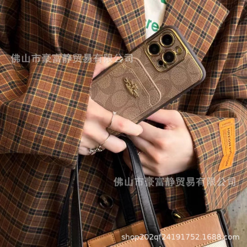 高級感插卡手機殼適用蘋果15ProMax全包皮質14Pro小衆情侶款13/12 高級感插卡手機殼適用蘋果15ProMax全包皮質14Pro小衆情侶款13/12