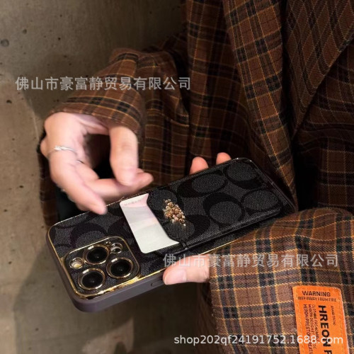 高級感插卡手機殼適用蘋果15ProMax全包皮質14Pro小衆情侶款13/12 高級感插卡手機殼適用蘋果15ProMax全包皮質14Pro小衆情侶款13/12