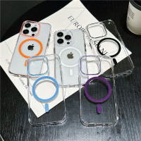 適用於iPhone17透彩磁吸手機殼MagSafe蘋果13/16硬殼防摔pc殼