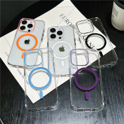 適用於iPhone17透彩磁吸手機殼MagSafe蘋果13/16硬殼防摔pc殼