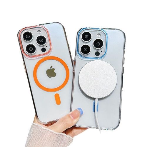 適用於iPhone17透彩磁吸手機殼MagSafe蘋果13/16硬殼防摔pc殼