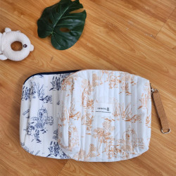 新款國風水墨畫碎花化妝包可攜式收納包旅行洗漱包手拿方包