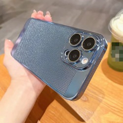 電鍍散熱手機殼適用iPhone16蘋果15Pro輕薄透氣14/11鏡頭保護套15