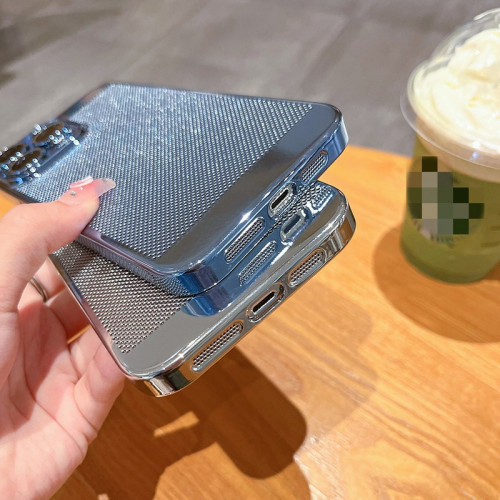 電鍍散熱手機殼適用iPhone16蘋果15Pro輕薄透氣14/11鏡頭保護套15