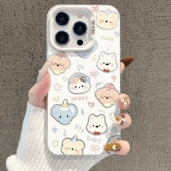 滿屏小動物適用於蘋果15PROMAX手機殼iPhone14PLUS可愛13鐳射12硬