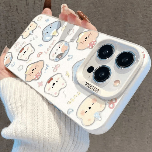 滿屏小動物適用於蘋果15PROMAX手機殼iPhone14PLUS可愛13鐳射12硬