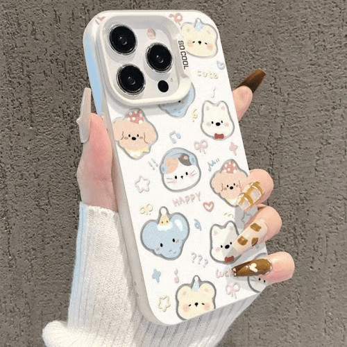 滿屏小動物適用於蘋果15PROMAX手機殼iPhone14PLUS可愛13鐳射12硬