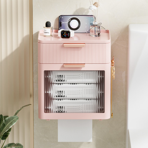 衛生間紙巾盒洗臉巾收納盒免打孔防水厠所卷紙盒壁掛衛生紙置物架 衛生間紙巾盒洗臉巾收納盒免打孔防水厠所卷紙盒壁掛衛生紙置物架