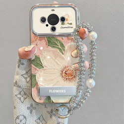 適用華爲mate60手機殼新款高級感小衆mate50全包防摔油畫山茶花