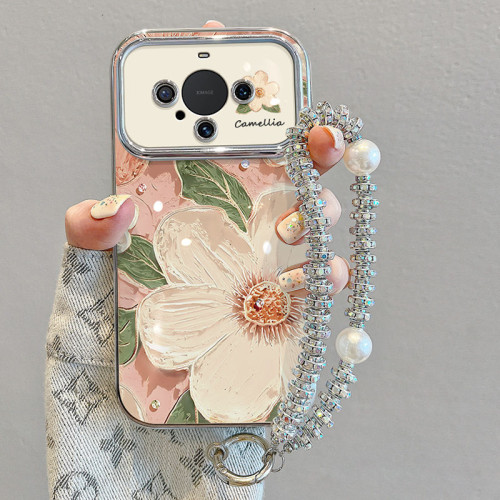 適用華爲mate60手機殼新款高級感小衆mate50全包防摔油畫山茶花 適用華爲mate60手機殼新款高級感小衆mate50全包防摔油畫山茶花