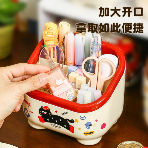 6格梯形筆筒創意學生DIY桌面置物架家用可愛高顔值桌面好物