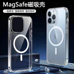 適用iPhone16promax手機殼12蘋果13magsafe磁吸無線動畫透明8防摔