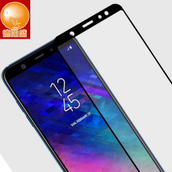 適用三星A6plus/A6+ 2018版全屏鋼化玻璃膜A6絲印全屏鋼化膜2018