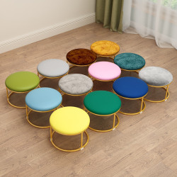 小凳子矮凳鐵藝小凳子布藝板凳創意客廳圓凳客廳門口簡約換鞋凳子