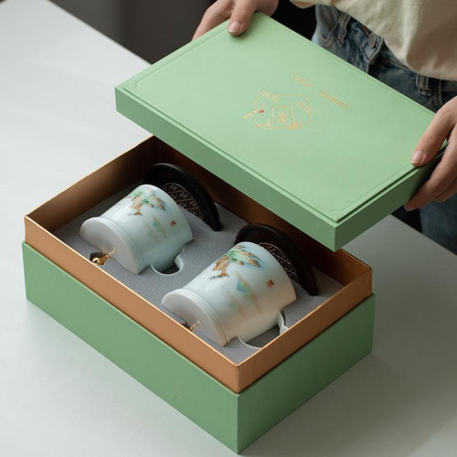 一路相伴國風陶瓷辦公杯泡茶杯茶水分離辦公室過濾杯帶蓋禮盒裝 一路相伴國風陶瓷辦公杯泡茶杯茶水分離辦公室過濾杯帶蓋禮盒裝